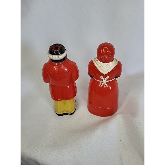 Vintage Americana Jemima Moses Salt Pepper Shakers F&F Plastic See* - Picture 5 of 11